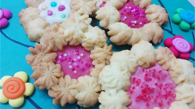 עוגיות פרח עם שוקולד