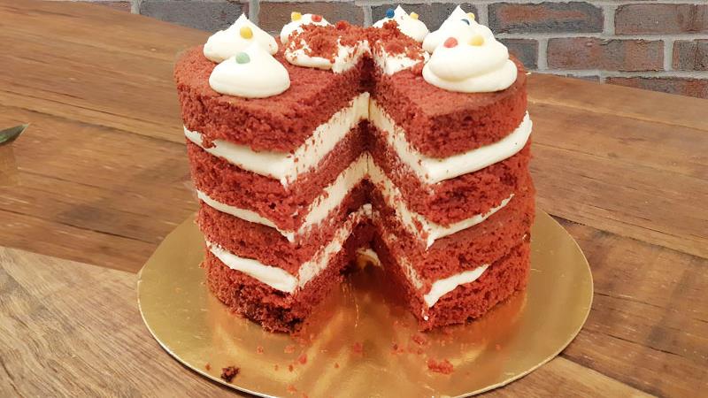 עוגת קטיפה אדומה, עוגת רד וולווט מושלמת,  עוגת שכבות