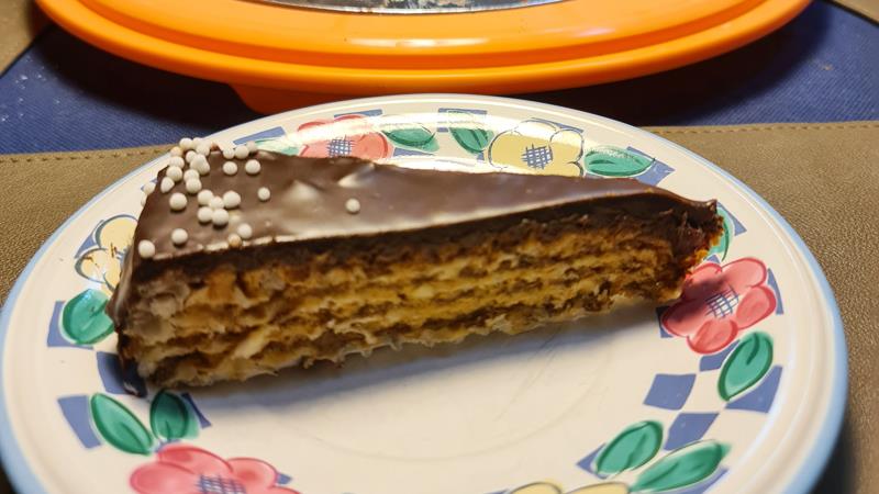 עוגת וופלים בטעם שוקולד, עוגת דפי וופל שחור לבן