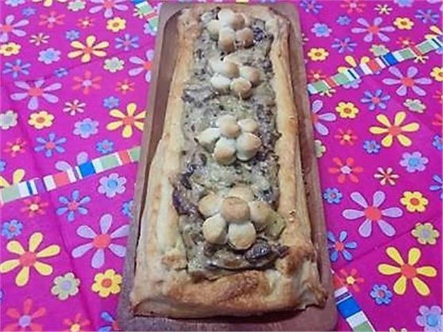 בצק עלים עם גבינת ברי פטריות וכרישה