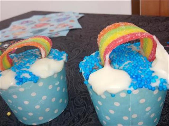 קאפקייקס קשת בענן‬‎